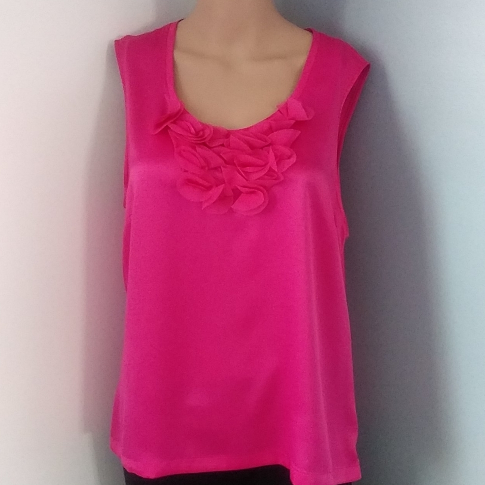KASPER Pink satin top
